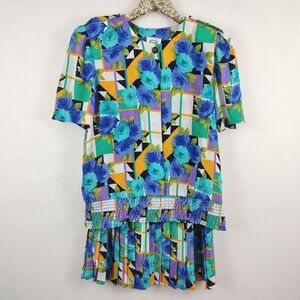 Vintage 80s Cami Womens Multicolor Plus Size Skirt Set size 16